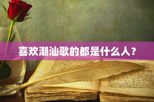 喜欢潮汕歌的都是什么人？