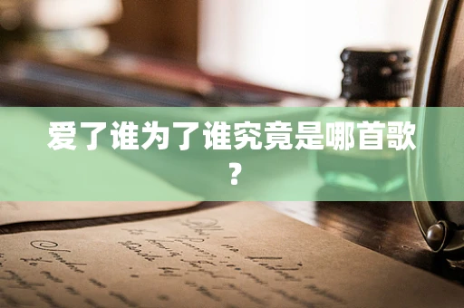 爱了谁为了谁究竟是哪首歌？