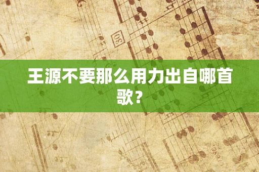 王源不要那么用力出自哪首歌？