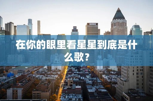 在你的眼里看星星到底是什么歌？