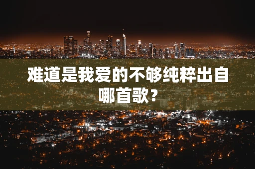 难道是我爱的不够纯粹出自哪首歌？