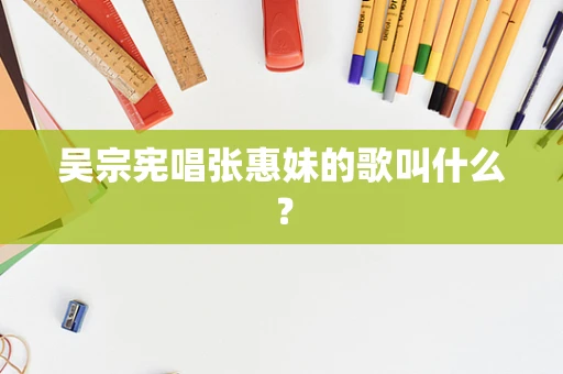 吴宗宪唱张惠妹的歌叫什么？