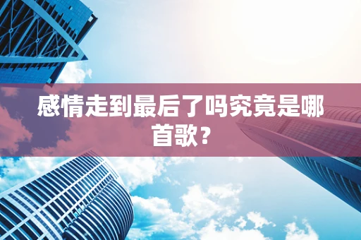 感情走到最后了吗究竟是哪首歌？