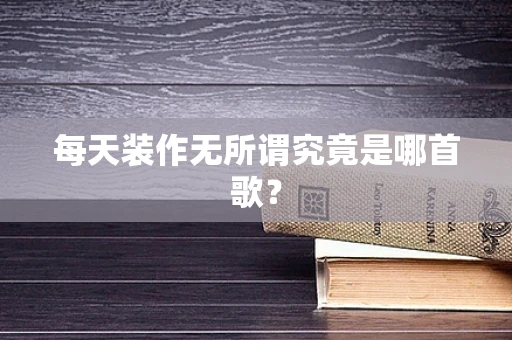 每天装作无所谓究竟是哪首歌？