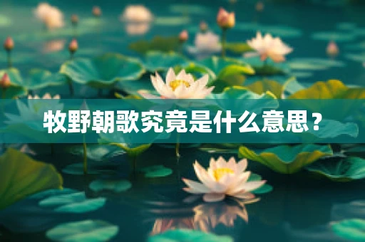 牧野朝歌究竟是什么意思？