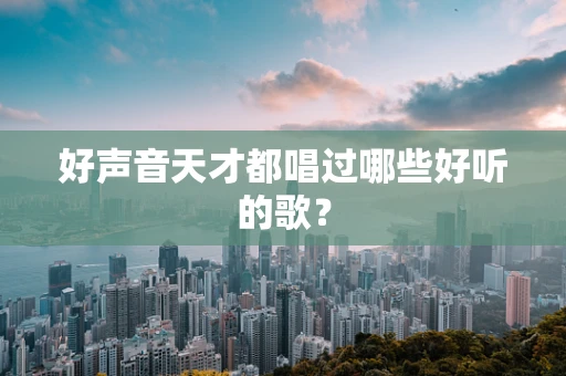 好声音天才都唱过哪些好听的歌？