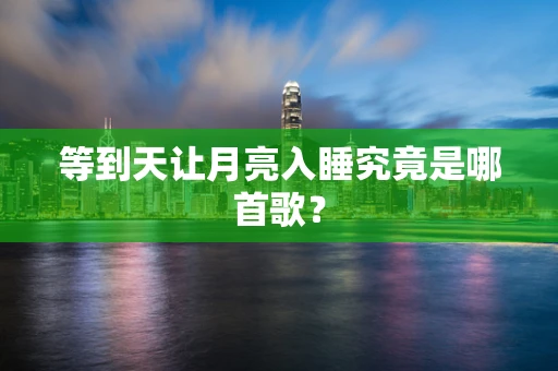 等到天让月亮入睡究竟是哪首歌？