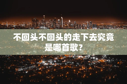 不回头不回头的走下去究竟是哪首歌？