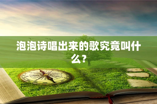 泡泡诗唱出来的歌究竟叫什么？