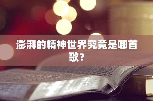 澎湃的精神世界究竟是哪首歌？