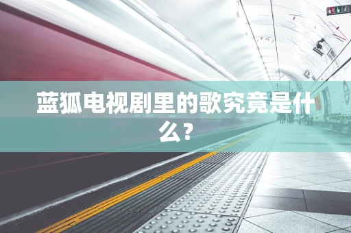 蓝狐电视剧里的歌究竟是什么？