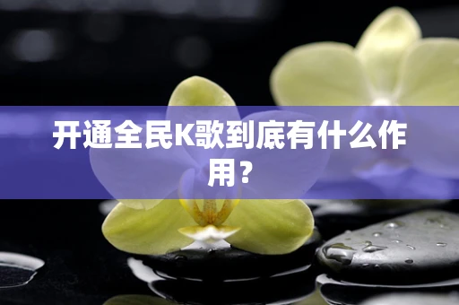 开通全民K歌到底有什么作用？
