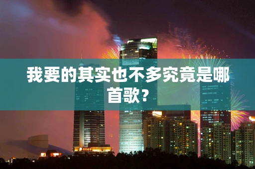 我要的其实也不多究竟是哪首歌？