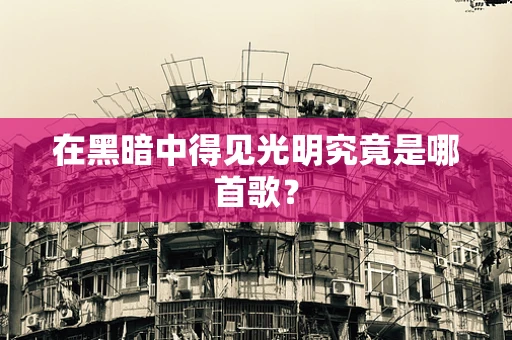 在黑暗中得见光明究竟是哪首歌？