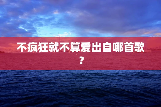 不疯狂就不算爱出自哪首歌？