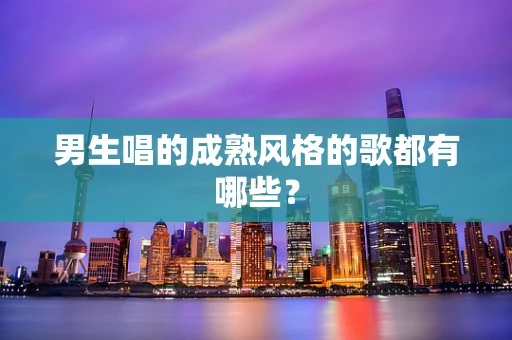 男生唱的成熟风格的歌都有哪些？