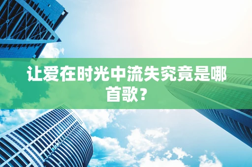 让爱在时光中流失究竟是哪首歌？