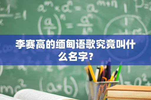 李赛高的缅甸语歌究竟叫什么名字？