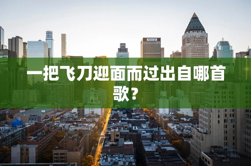 一把飞刀迎面而过出自哪首歌？
