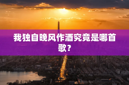 我独自晚风作酒究竟是哪首歌？
