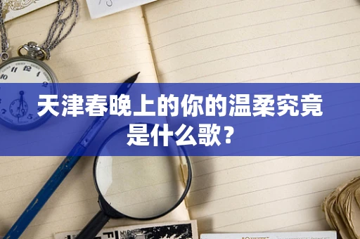 天津春晚上的你的温柔究竟是什么歌？