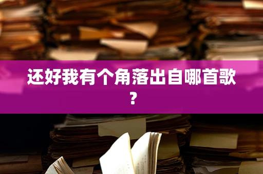 还好我有个角落出自哪首歌？