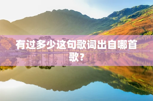 有过多少这句歌词出自哪首歌？