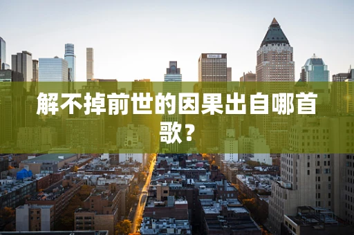 解不掉前世的因果出自哪首歌？