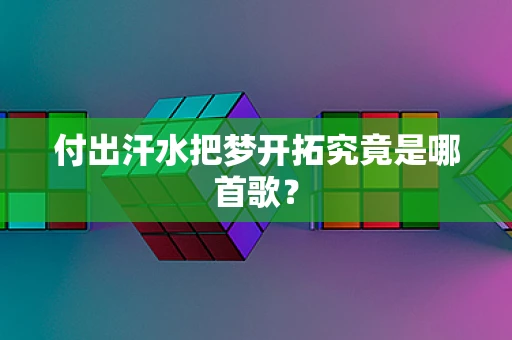 付出汗水把梦开拓究竟是哪首歌？