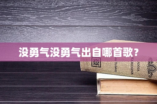 没勇气没勇气出自哪首歌？