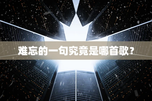 难忘的一句究竟是哪首歌？