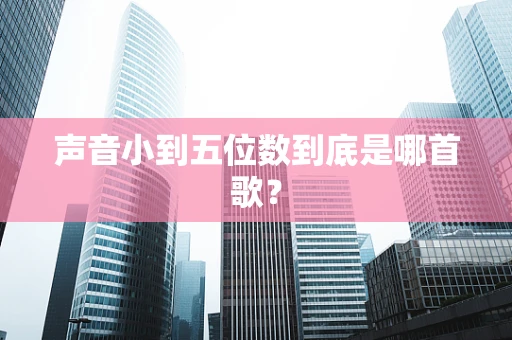 声音小到五位数到底是哪首歌？