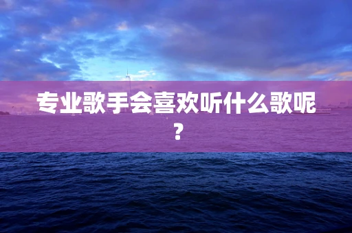 专业歌手会喜欢听什么歌呢？