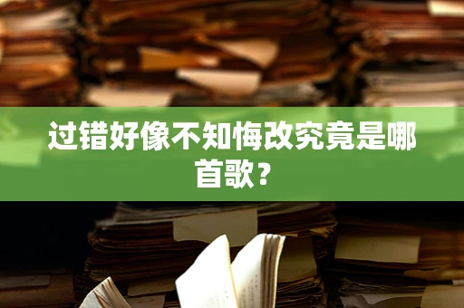 过错好像不知悔改究竟是哪首歌？
