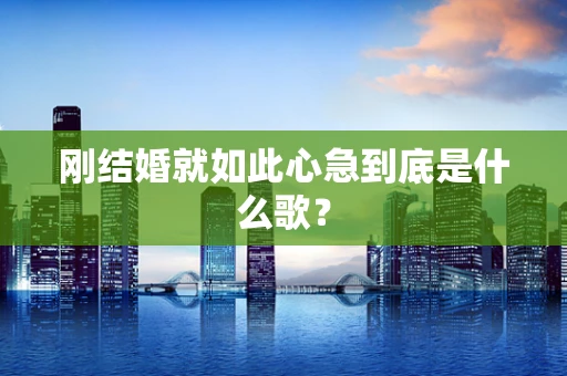 刚结婚就如此心急到底是什么歌？